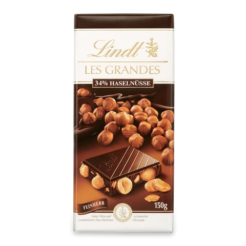 Lindt Les Grandes feinherb Haselnuss, 150 g