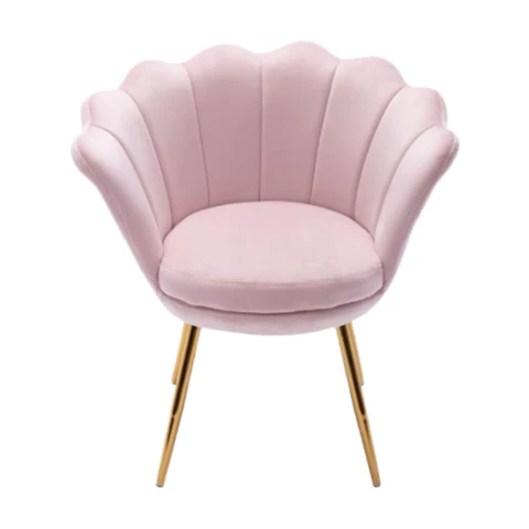 Ya-Home Accent Chair Upholstered Lounge Armchair with Golden Legs, Modern Petal Side Chair Corner Chair for Living Room/Bedroo