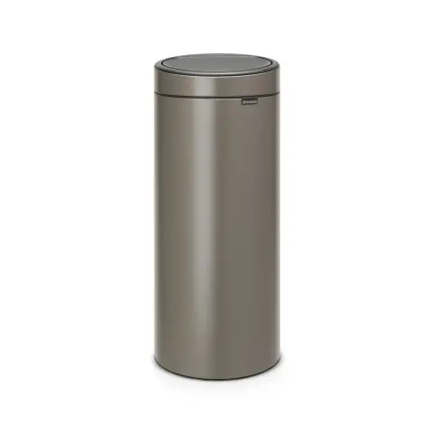 Brabantia Touch Bin New, 30L, Plastic Inner Bucket, Platinum