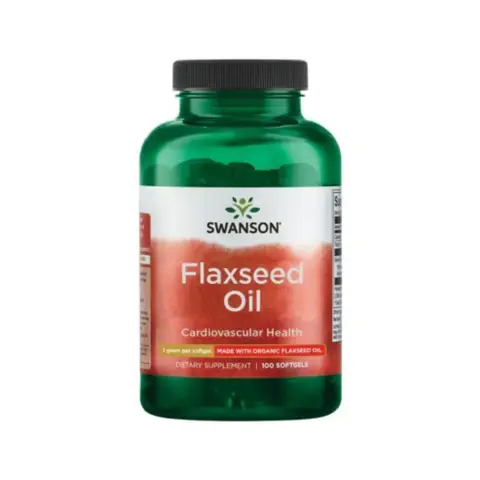Swanson Flaxseed Oil Omega-3 Heart Health 1000mg - 100 Softgels