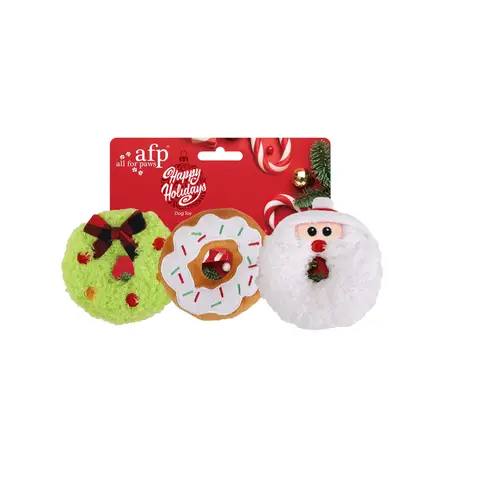 All for Paws Ho Ho Ho 3 Pack Donut Toys