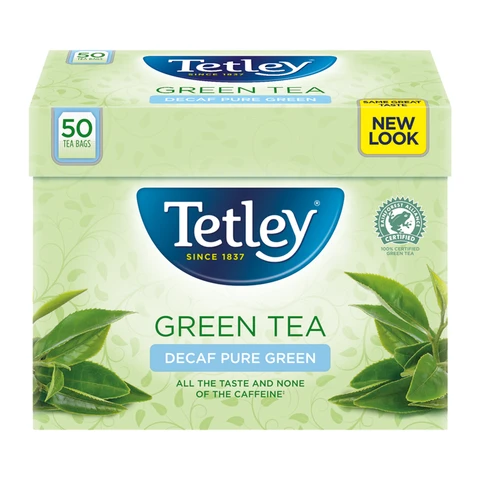 Tetley Green Tea Decaffeinated 50 Tea Bags 100g
