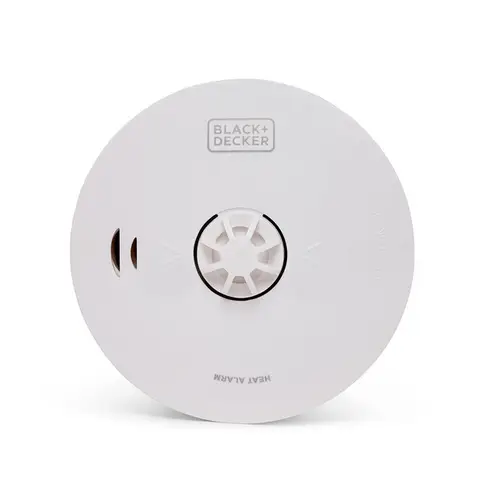 BLACK+DECKER Heat Alarm 10 Year Sealed Battery, Heat Detector for Kitchen, Home, Garage, Loft, Attic, White
