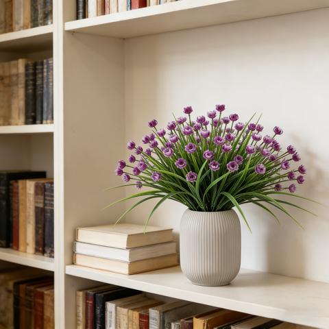 Yuejia 4P CS 13.39in/34cmArtificial Spring Grass, Camellia, Starry Sky, Simulated Home Decor, Simulated Flower Decoration(Red lotus color)