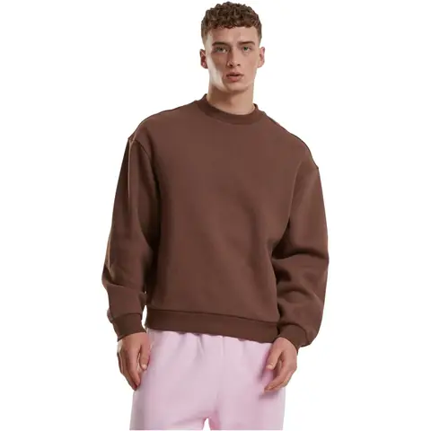 Urban Classics Flauschiger Crewneck-Pullover schokoladenbraun L