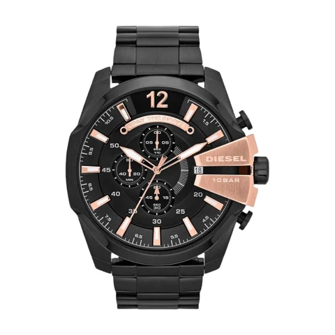 Diesel DZ4309 Black Mega Chief Chronograph Black IP Bracelet Watch