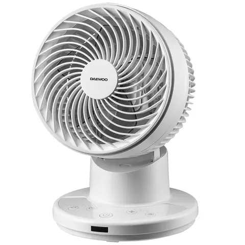 Daewoo 8'' Desktop Air Circulator Fan - Oscillating & Compact, 7h Timer, Sleep-Friendly & Quiet