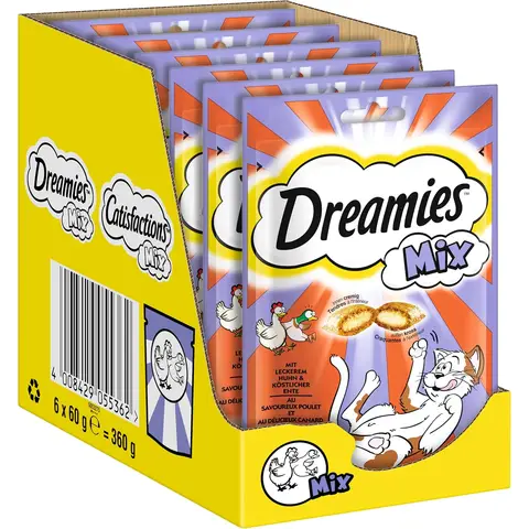 Dreamies Mix mit leckerem Huhn & köstlicher Ente 6 x 60 g