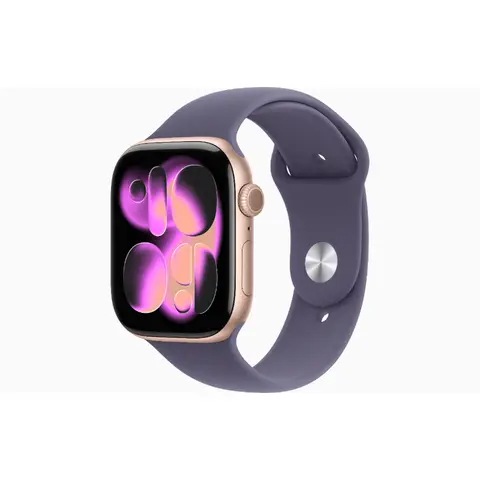 Apple Watch Series 11 GPS 42mm Boîtier en Aluminium Or Rose avec Bracelet Sport Rose Poudré - Taille S/M