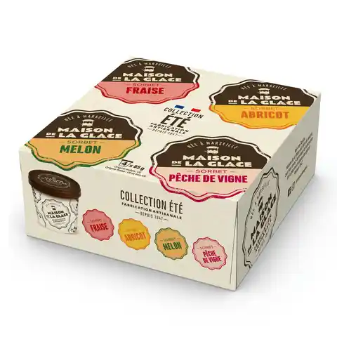 MAISON DE LA GLACE Glaces artisanales Collection Été - 4 x 85 g