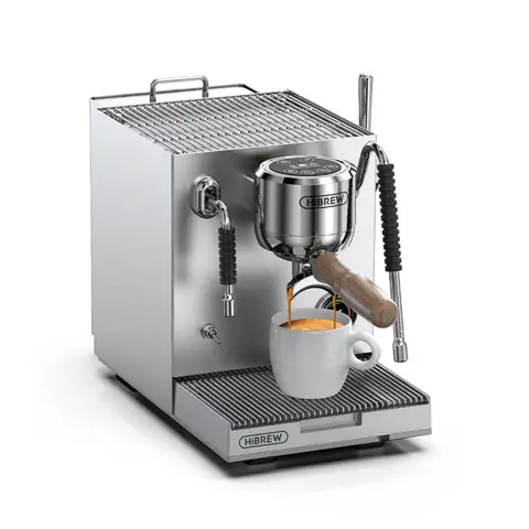 HiBREW H21 Professional Espresso Machine Dual-Boiler Dual-Pump 58mm Portafilter Programmable Shots 3-Hole Steam Wand 1.8L Tank - Silver