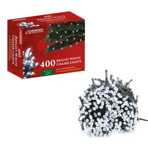 Christmas Workshop 400 Bright White Chaser Lights