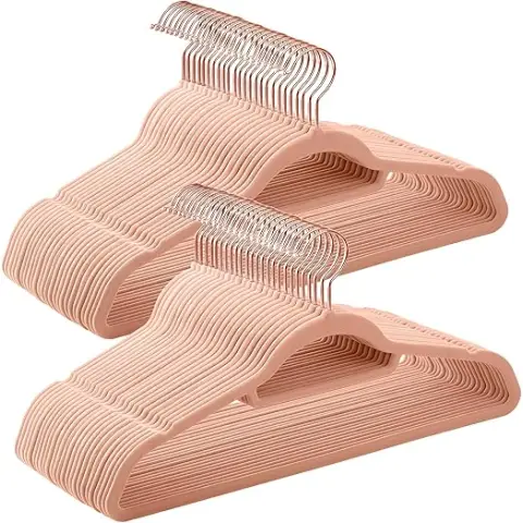 SONGMICS Cintres velours 42,7×22×0,6cm argent et noir lot de 20