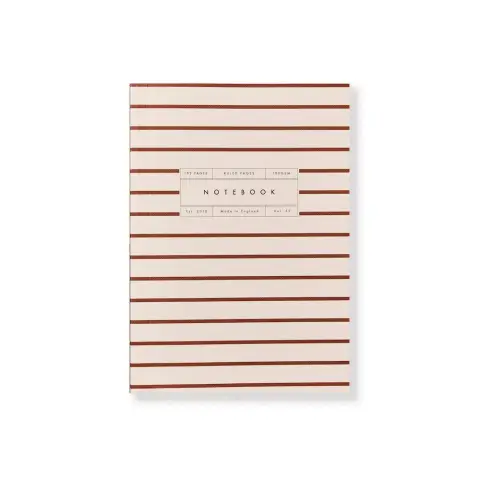 Katie Leamon A5 Notebook Lined Paper 100GSM Burgundy Stripe