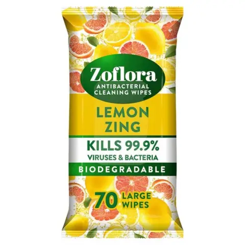 Zoflora Antibacterial Cleaning Wipes Lemon Zing 70 Large Wipes