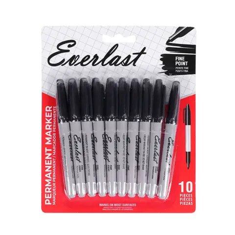 Everlast Permanent Marker 10PK Black