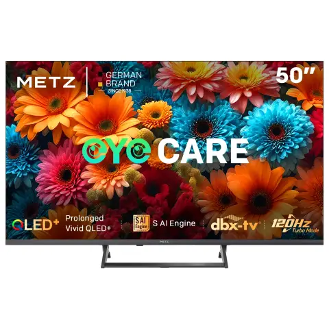 METZ QLED 50 Inch Smart TV, 50MQF7500Z, HDR10+, Dolby Vision&Atmos, MEMC, VRR, Low Blue Light, Google TV, Googlecast,Tuner DVB-T/T2/C/S/S2