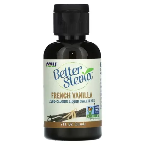 NOW Foods Better Stevia Sweetener Daily Wellness Support Liquid French Vanilla Flavour - 59ml
