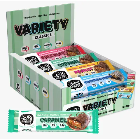 YuBi Bar Protein Nutrition Bar Protein Bars Classic Variety Box - 12 x 35g