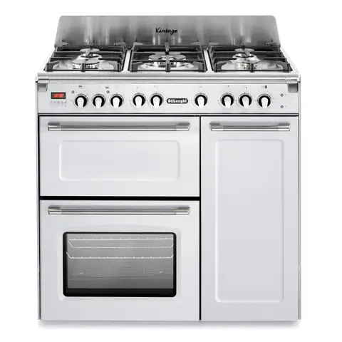 DeLonghi D3VR 908-DF/WH 90cm Dual Fuel Range Cooker, White, A Rated