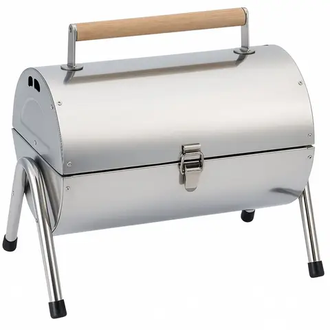 Alpina draagbare houtskoolbarbecue - roestvrij staal, 30 cm