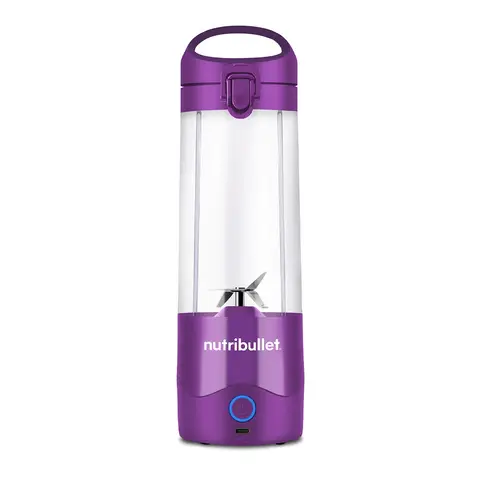nutribullet Portable Blender - Purple, 475ml Cup, Powerful Extractor Blade, To-Go Lid, USB-C Charging Cable, 15+ Blending Cycles