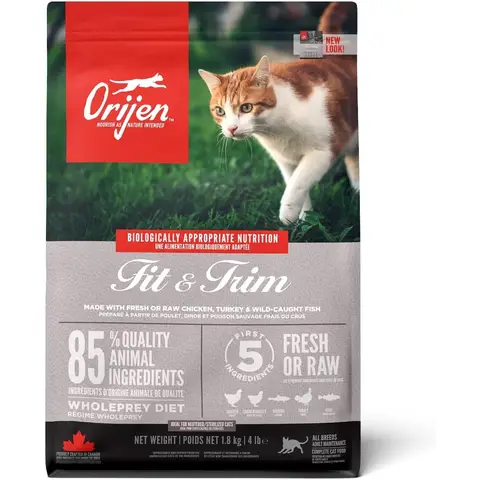 ORIJEN Whole Prey Fit & Trim Croquettes pour chats au poulet et poisson - 1,8 kg
