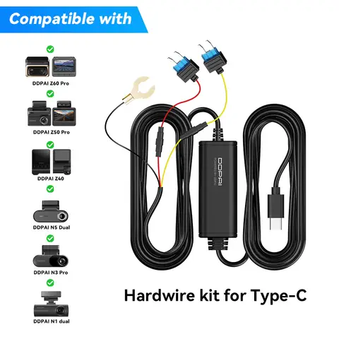 Dashcam Hardwire Kit for 24H Parking Monitor for For Z60/Z60 Pro/Z50 Pro/Z90 Series/MINI2X/N2