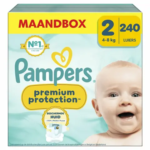 Pampers Premium Protection Luiers Maat 2 – 240 Luiers (Voordeelverpakking)