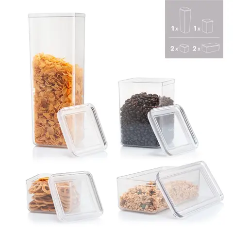 Bodum Canteen opslagpotten set - 6 stuks, transparante deksel