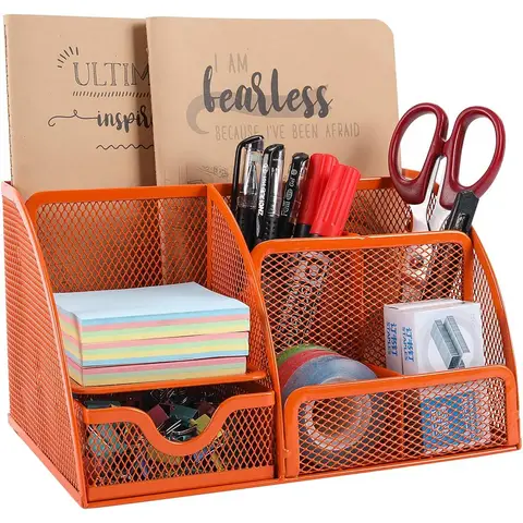 Mesh Desk Tidy,Orange