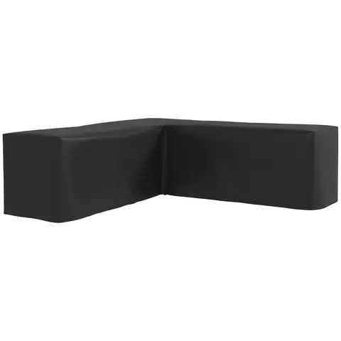 Outsunny L-Shaped Garden Furniture Cover, 420D Oxford Fabric Rattan Corner Sofa Cover with PU Coating, Waterproof Anti-UV Dustproof Windproof, Black, 250 x 250 x 79cm