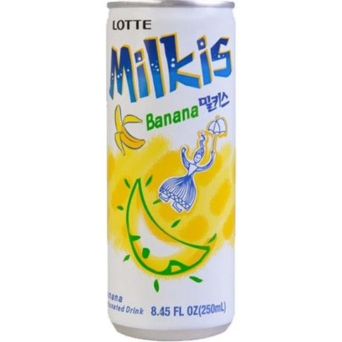 Lotte Milkis Softdrink Banane Dose 30x250ml 1 Box (30 Stück)
