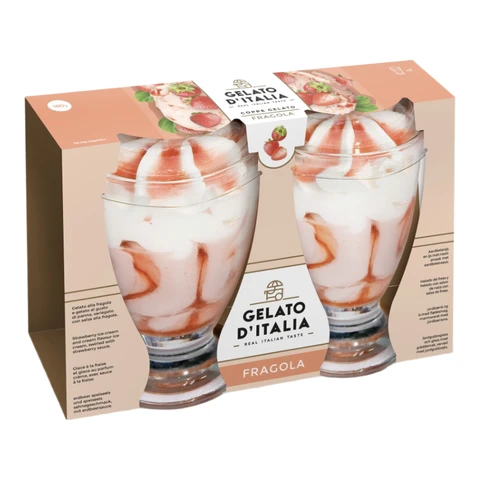 GELATO D'ITALIA Coupes glacées à la fraise - 2 x 90 g
