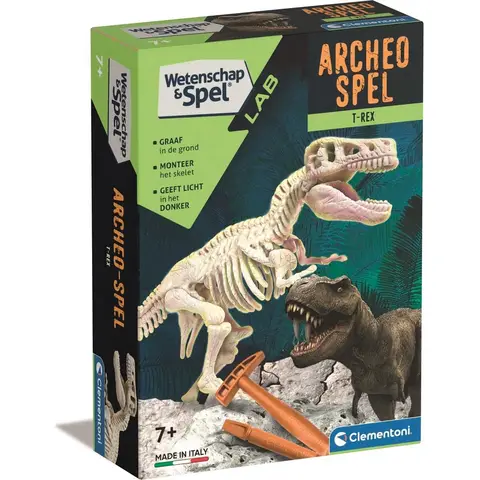 Clementoni Archeospel T-rex Fluor STEM bouwset - 6 stuks, multikleur