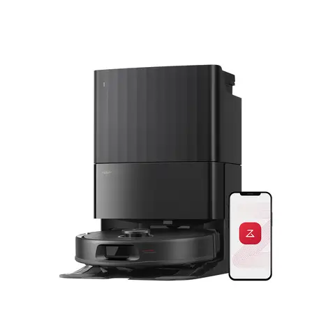 Roborock Qrevo S5V schwarz – Saugroboter mit Station, 12000 Pa Saugkraft, FlexiArm-Wischelemente, doppelte Anti-Verwicklungs-Funktion, Wärmetrocknung, Hindernisvermeidung und intelligente Navigation