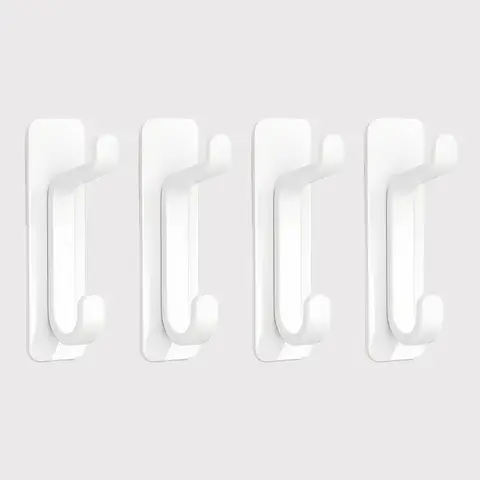 JORDAN&JUDY Crochets adhésifs robustes sans perçage, lot de 4, acier inoxydable, sans dommages, rangement au-dessus de porte, blanc