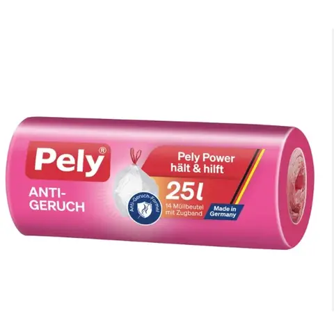 Pely Zugband-Beutel Anti-Geruch 25l 14 St