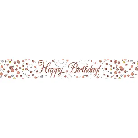 Rose Gold Holographic Happy Birthday Banner 9FT