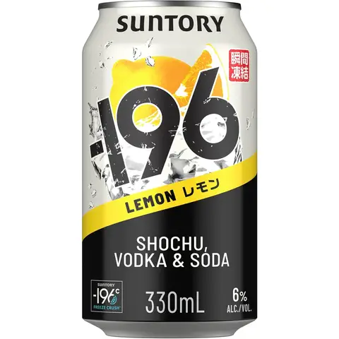 Suntory -196 Lemon Shochu & Vodka Ready To Drink Cocktail 330ml