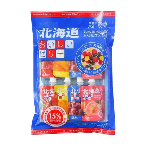 Chaoyouwei Hokkaido Japanisches Lutschgelee (Gemischte Geschmacksrichtungen) 60 g*8