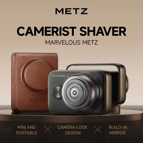 Metz Red Ring SLR Deluxe Edition Electric Shaver, Alloy Body, Portable for Travel, 100% Waterproof, Ideal Valentine's Day Gift for Boyfriend