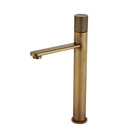 Homary Monobloc Antique Brass Bathroom Tall Basin Tap Single Knob Solid Brass