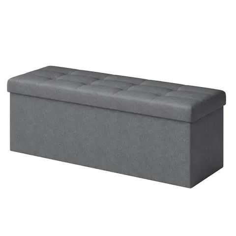Ochama opbergbank, 38 x 110 x 38 cm, bankje voor voeteneinde bed, opbergkist, voor woonkamer, slaapkamer, hal, donkergrijs