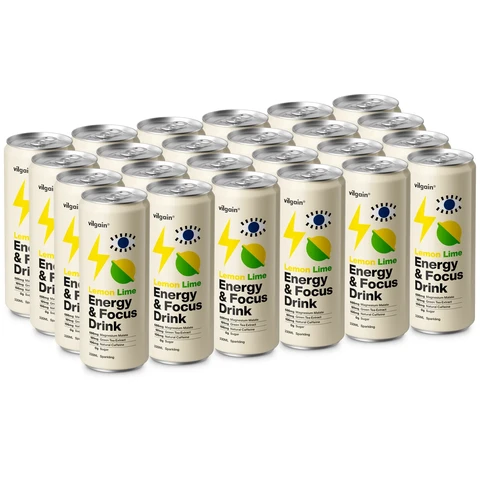 Vilgain Energy Focus Drink Lemon and Lime - 24 x 330ml