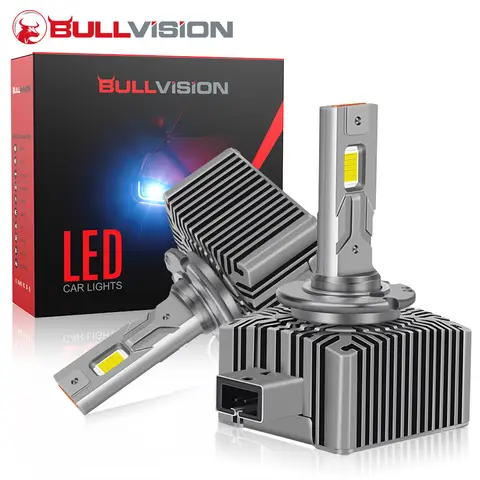 Bullvision D1S/R D3S/R D2S/R D4S/R Headlight LED Bulbs, 20000Lumens CSP Chips, 6000K White 300% Brightness,50000+ Hours,Efficent Cooling System, Pack of 2