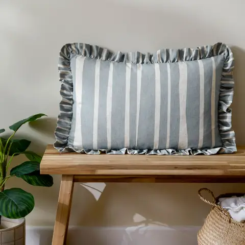 Furn Cushion Camron Stripe Rectangle Blue 46x60cm