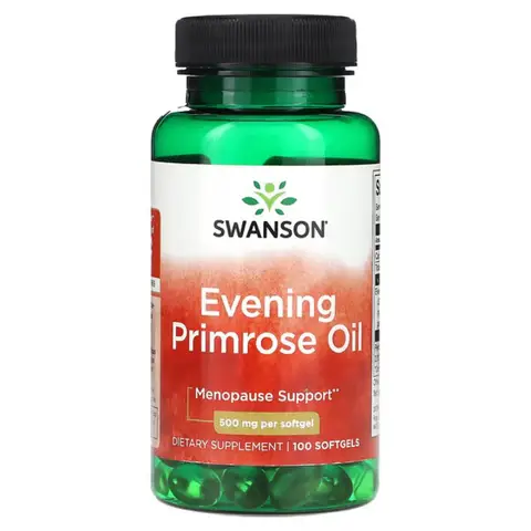 Swanson Evening Primrose Daily Wellness Support Oil Womens Health 500mg - 100 Softgels