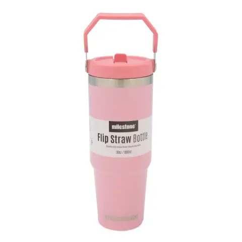 Milestone 30oz Insulated Travel Mug with Flip Straw - Pink