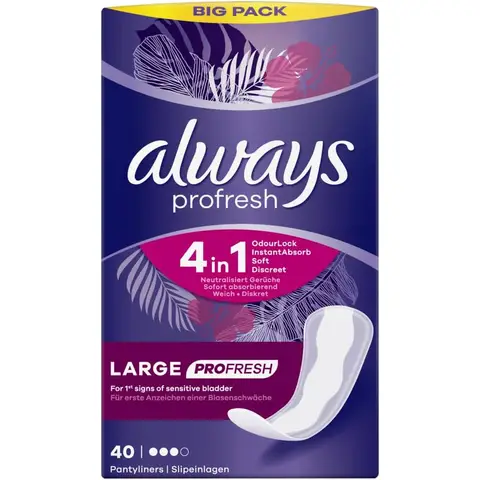 Always Dailies Panty Liners Profresh Large 40 Pack
